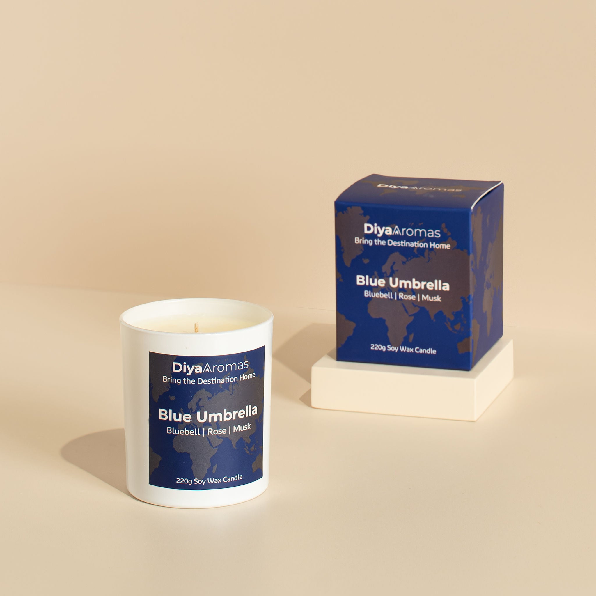 Blue Umbrella Candle