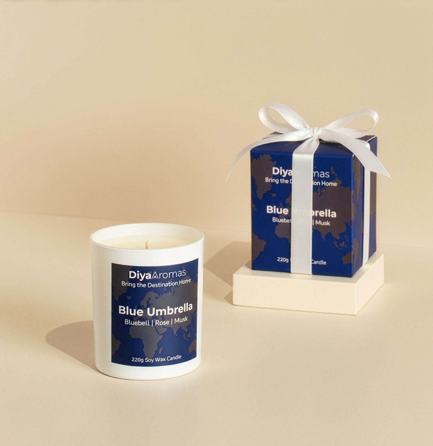 Blue Umbrella Candle